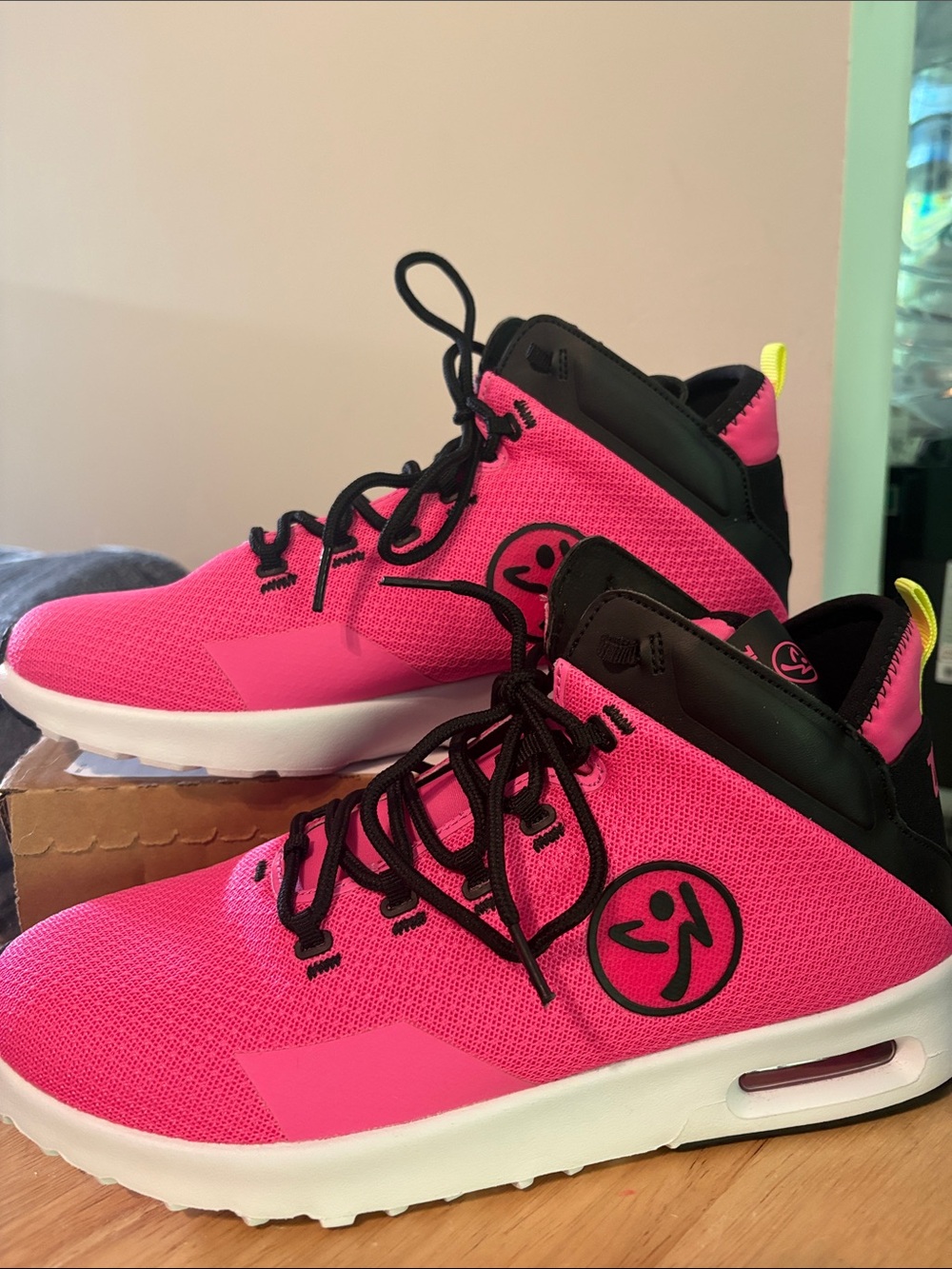 Never Worn Zumba Hot Pink and Black Sneakers
